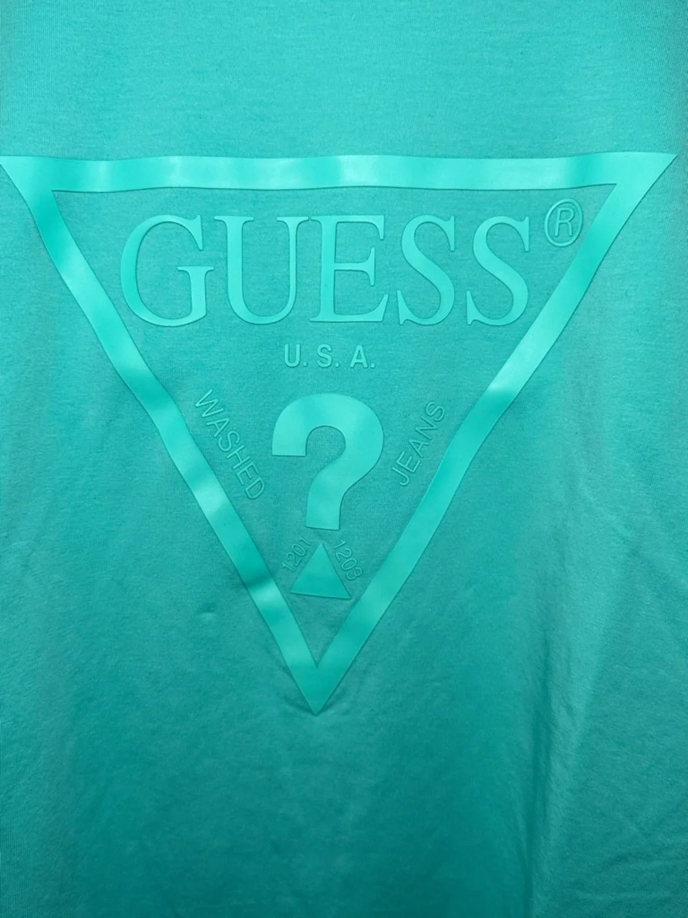 GUESS Men's Mint Green Logo Short Sleeve T-Shirt - Picture 2 of 7